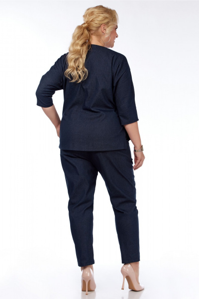 Демисезонный костюм из трикотажа: джемпер и брюки Belinga 2307 синий - фото 4