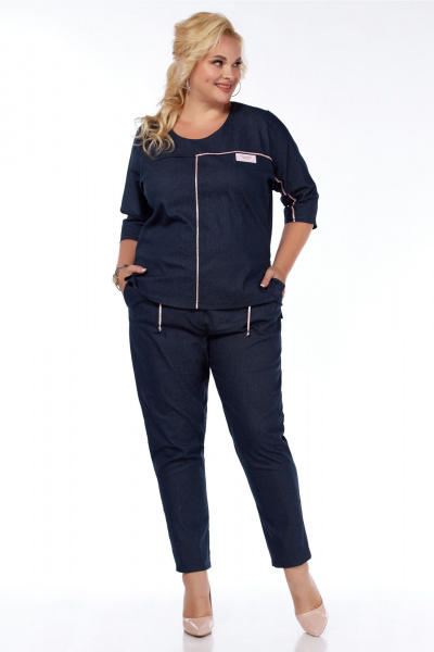 Демисезонный костюм из трикотажа: джемпер и брюки Belinga 2307 синий - фото 3