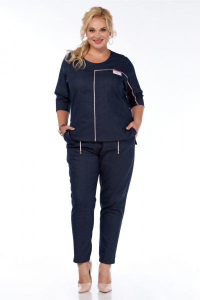 Демисезонный костюм из трикотажа: джемпер и брюки Belinga 2307 синий - фото 1