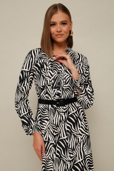 Платье с анималистичным принтом и разрезом в среднем шве PUR PUR 11-274/3 - фото 2