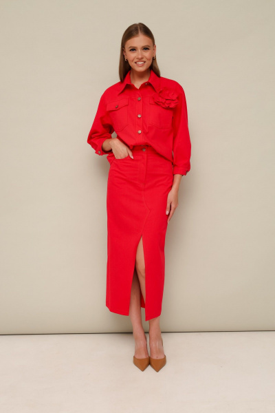 Джинсовый комплект жакет и юбка на каждый день PUR PUR 11-286/5 - фото 1