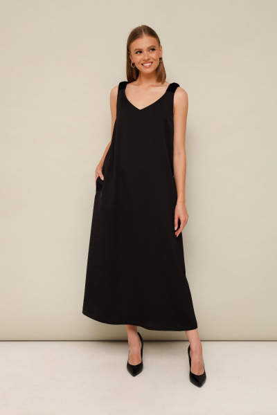 Миди платье из струящейся ткани с блестящим эффектом PUR PUR 11-305 - фото 1