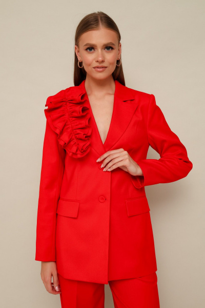 Нарядный костюм с жакетом и брюками с прорезными карманами PUR PUR 11-307 - фото 2