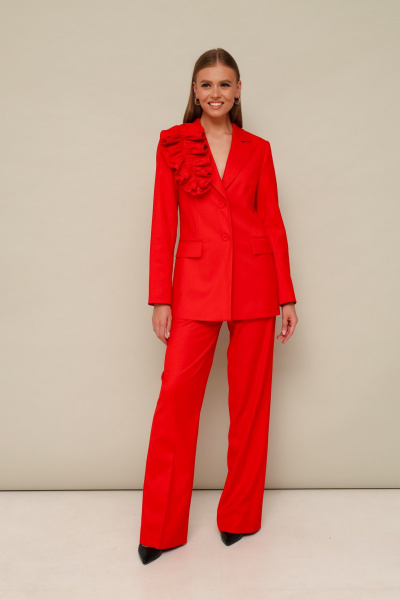 Нарядный костюм с жакетом и брюками с прорезными карманами PUR PUR 11-307 - фото 1