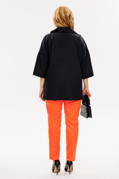 Бохо комплект блуза и брюки из хлопковой ткани Michel chic 1385 черный_оранжевый - фото 6