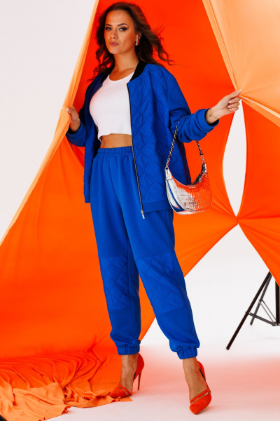 Комплект спортшик из стежки и трикотажа с высоким комфортом Anastasia 1137 индиго - фото 17