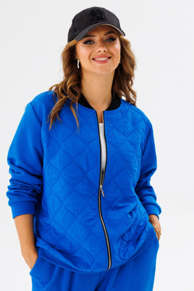 Комплект спортшик из стежки и трикотажа с высоким комфортом Anastasia 1137 индиго - фото 13