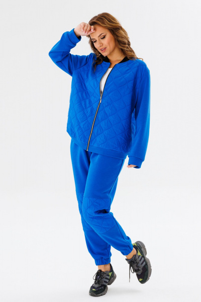 Комплект спортшик из стежки и трикотажа с высоким комфортом Anastasia 1137 индиго - фото 11