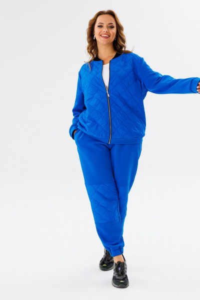 Комплект спортшик из стежки и трикотажа с высоким комфортом Anastasia 1137 индиго - фото 9