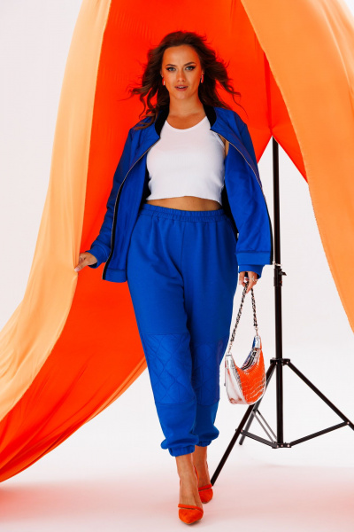 Комплект спортшик из стежки и трикотажа с высоким комфортом Anastasia 1137 индиго - фото 8