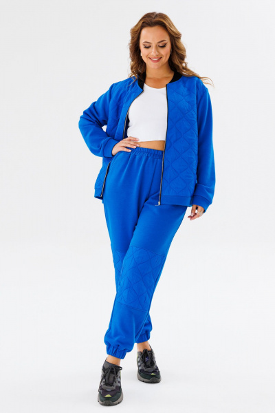 Комплект спортшик из стежки и трикотажа с высоким комфортом Anastasia 1137 индиго - фото 6