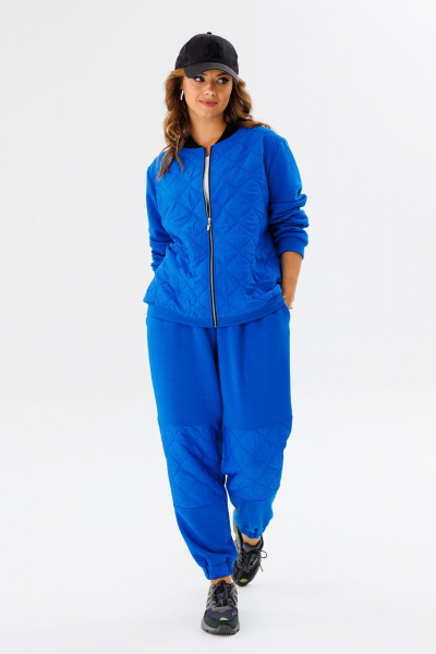 Комплект спортшик из стежки и трикотажа с высоким комфортом Anastasia 1137 индиго - фото 2