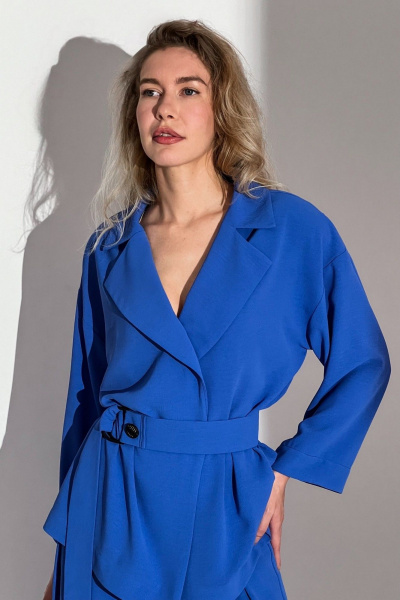 Демисезонный костюм из текста с жакетом-двубортом и брюками палаццо Needle 560 - фото 6