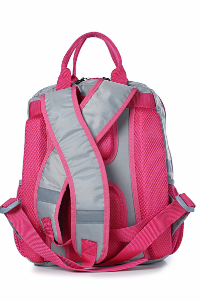 Текстильный рюкзак с короткими ручками и светоотражателями Galanteya 36722.23с276к45 серебр/малин - фото 3