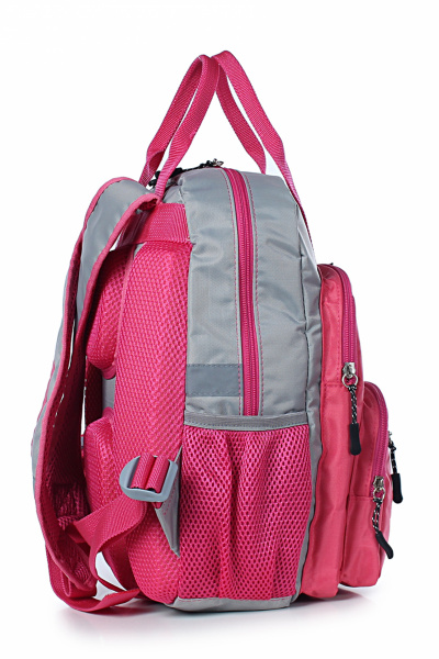 Текстильный рюкзак с короткими ручками и светоотражателями Galanteya 36722.23с276к45 серебр/малин - фото 4