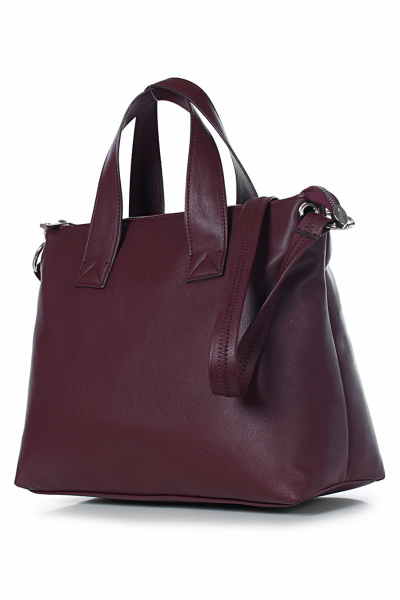 Кожаная сумка на один отдел с короткими ручками Galanteya 36723.23с929к45 бордо - фото 1
