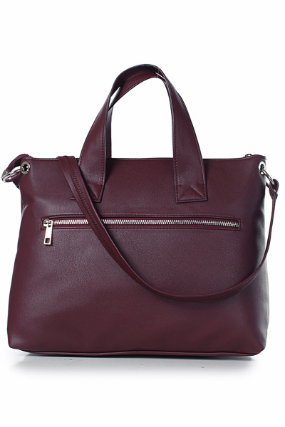 Кожаная сумка на один отдел с короткими ручками Galanteya 36723.23с929к45 бордо - фото 3
