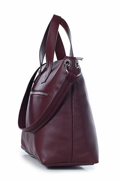 Кожаная сумка на один отдел с короткими ручками Galanteya 36723.23с929к45 бордо - фото 4