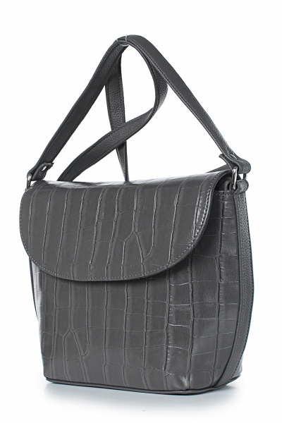 Серая экокожаная сумка на каждый день с вместительным размером Galanteya 4424.24с241к45 серый_т. - фото 1