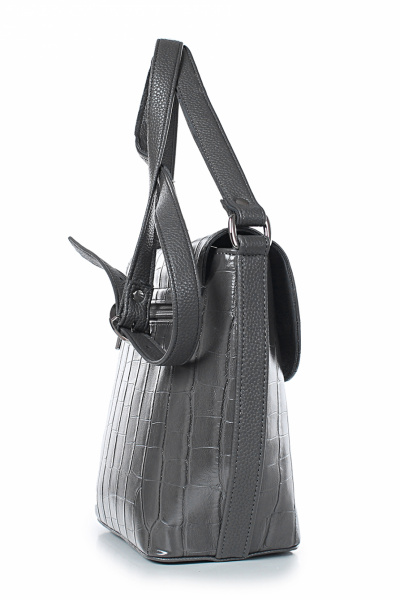 Серая экокожаная сумка на каждый день с вместительным размером Galanteya 4424.24с241к45 серый_т. - фото 4