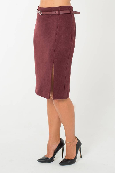 Трикотажная юбка-карандаш в стиле На каждый день Avila 0816 бордовый - фото 2