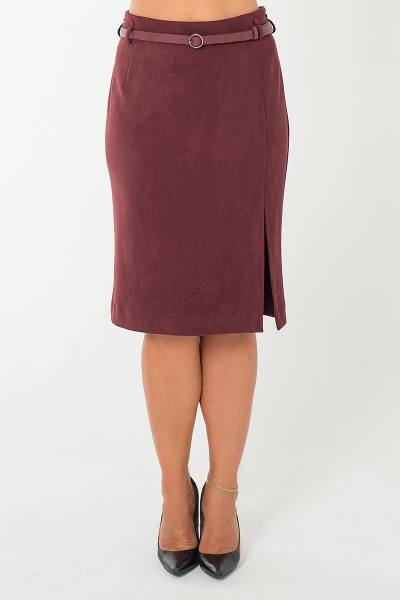 Трикотажная юбка-карандаш в стиле На каждый день Avila 0816 бордовый - фото 1