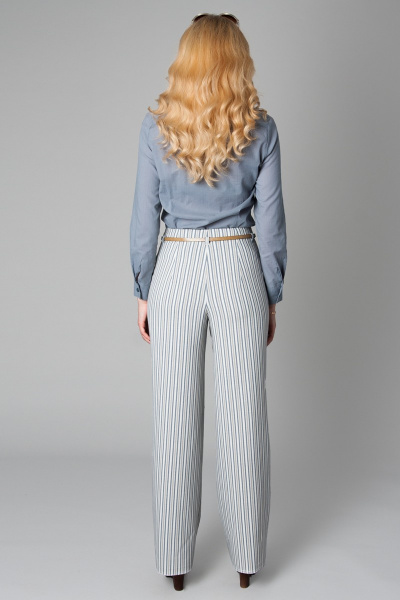 Круглогодичные широкие брюки из текстиля в полоску Ouarida 18Б028 - фото 6