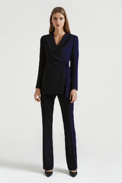 Брюки, жакет VLADINI SU0307 темно-синий - фото 1