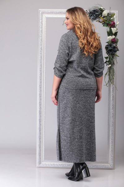 Джемпер, юбка Michel chic 1195 серый_меланж - фото 4