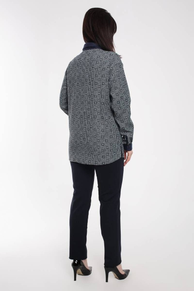 Рубашка Дорофея 349 серый,синий - фото 3