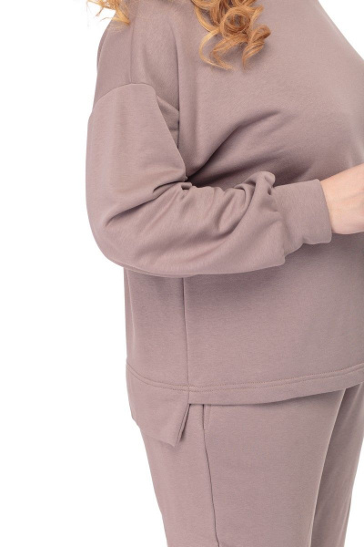 Коричневый трикотажный комплект: худи и брюки для повседневной носки Anelli 906 капучино - фото 6