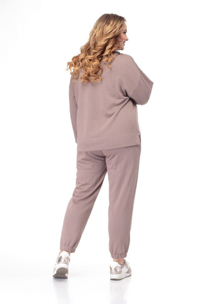 Коричневый трикотажный комплект: худи и брюки для повседневной носки Anelli 906 капучино - фото 8