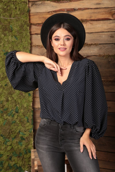 Блуза Anastasia 512 синий+принт - фото 2