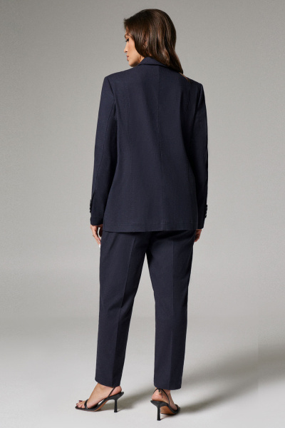 Широкие деловые брюки из текстиля с зауженными штанинами Панда 179560w темно-графитовый - фото 2