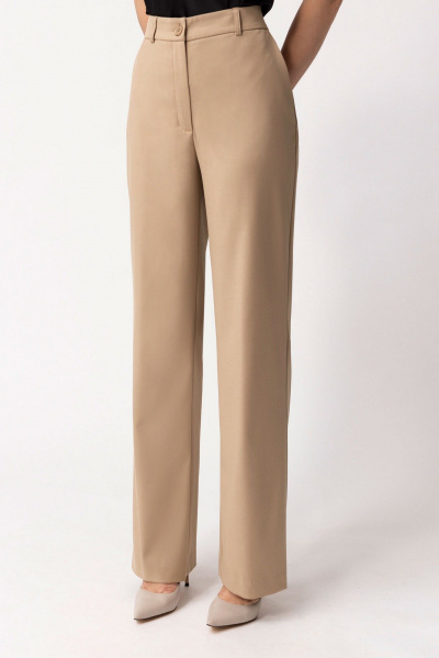 Деловой костюм жакет и брюки с накладными карманами Golden Valley 6592 бежевый - фото 4