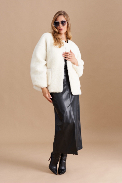 Полупальто ELLETTO 3730 молочный - фото 6