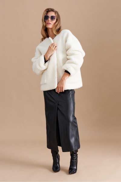 Полупальто ELLETTO 3730 молочный - фото 4