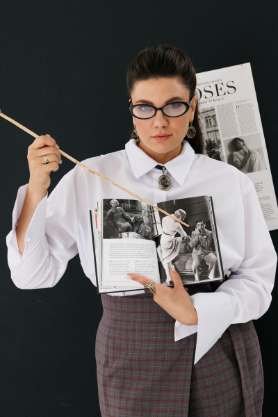 Юбка на запах до колена в демисезонном стиле Anelli 1185 кролик - фото 8