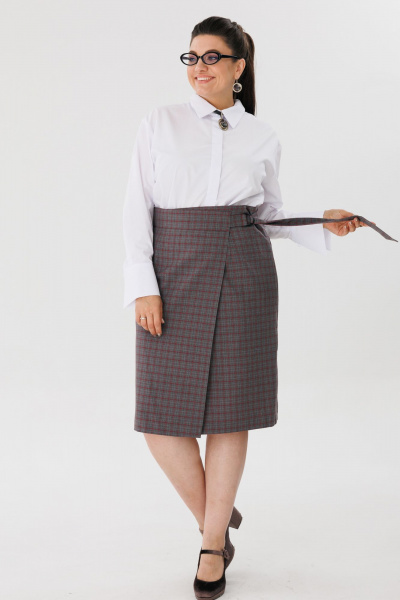 Юбка на запах до колена в демисезонном стиле Anelli 1185 кролик - фото 3