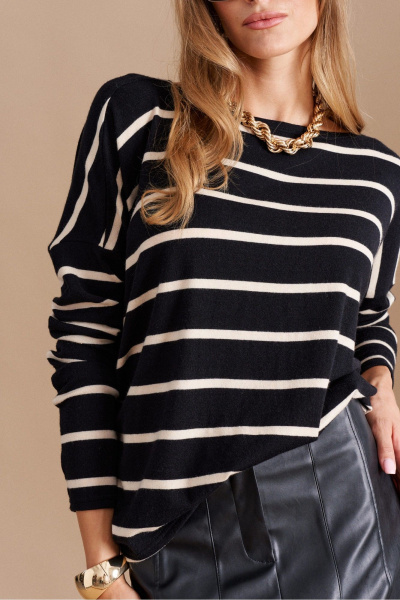 Джемпер ELLETTO 3747 черно-бежевый - фото 5