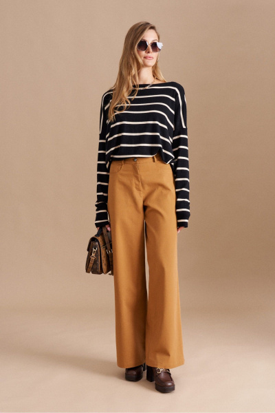 Джемпер ELLETTO 3747 черно-бежевый - фото 3