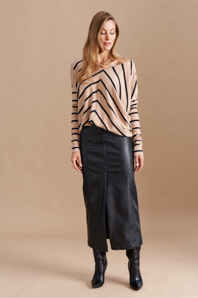 Джемпер ELLETTO 3747 бежево-черный - фото 6