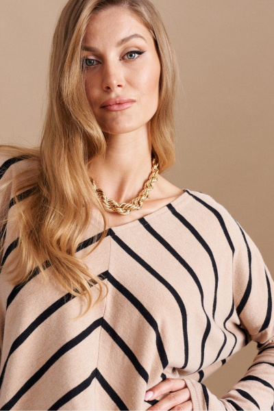 Джемпер ELLETTO 3747 бежево-черный - фото 2