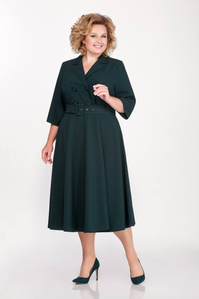 Платье с расклешенной юбкой и поясом с пряжкой Sharm-Art 2072 - фото 1