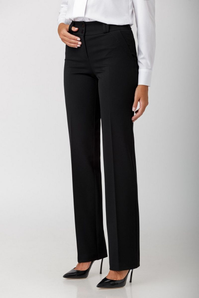 Прямые брюки со стрелками и высокой посадкой IVARI 302 черный - фото 2