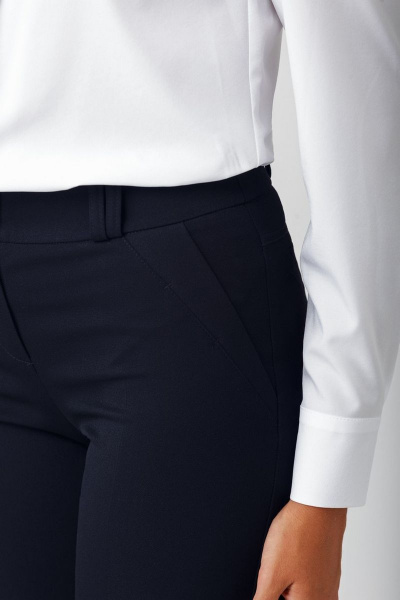 Брюки прямого кроя со стрелками и средней посадкой IVARI 302 синий - фото 4