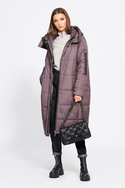 Пальто EOLA 1915 серо-фиолетовый - фото 4