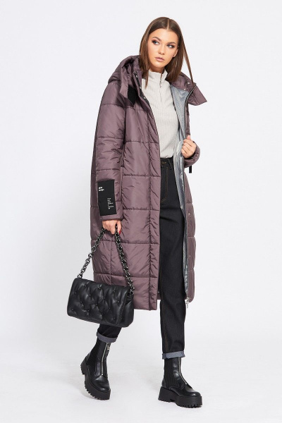 Пальто EOLA 1915 серо-фиолетовый - фото 3