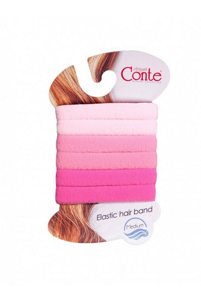 Розовые резинки для волос из трикотажа на каждый день CONTE Резинка_(pink)_ 6_шт - фото 1
