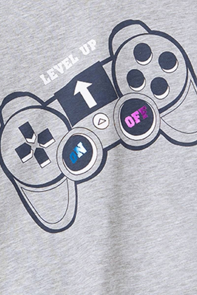 Демисезонный повседневный серый джемпер с надписью и изображением Bell Bimbo 202126 серый меланж - фото 3